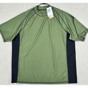 UV Skinz Shirt Mens 3XL Green/Black UPF 50+ Sunwear Short Sleeve Rashguard Tee